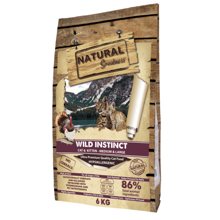 NATURAL GREATNESS Wild Instinct Medium & Large pour chat & chaton 6kg-soit 8,61€/kg