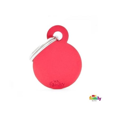 MEDAILLE COLLECTION SMALL ROUND ROUGE EN ALUMINIUM