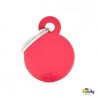 MEDAILLE COLLECTION SMALL ROUND ROUGE EN ALUMINIUM