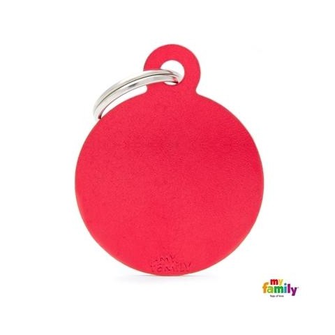 MÉDAILLE COLLECTION BASIC CERCLE GRAND ALUMINIUM ROUGE