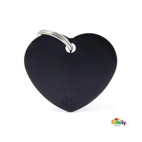 MÉDAILLE COLLECTION BASIC COEUR GRAND ALUMINIUM NOIR